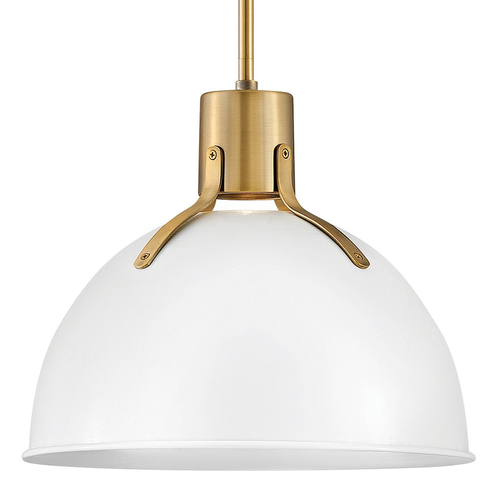 Image 5 Hinkley Argo 14" Wide Polished White and Brass LED Pendant Light more views