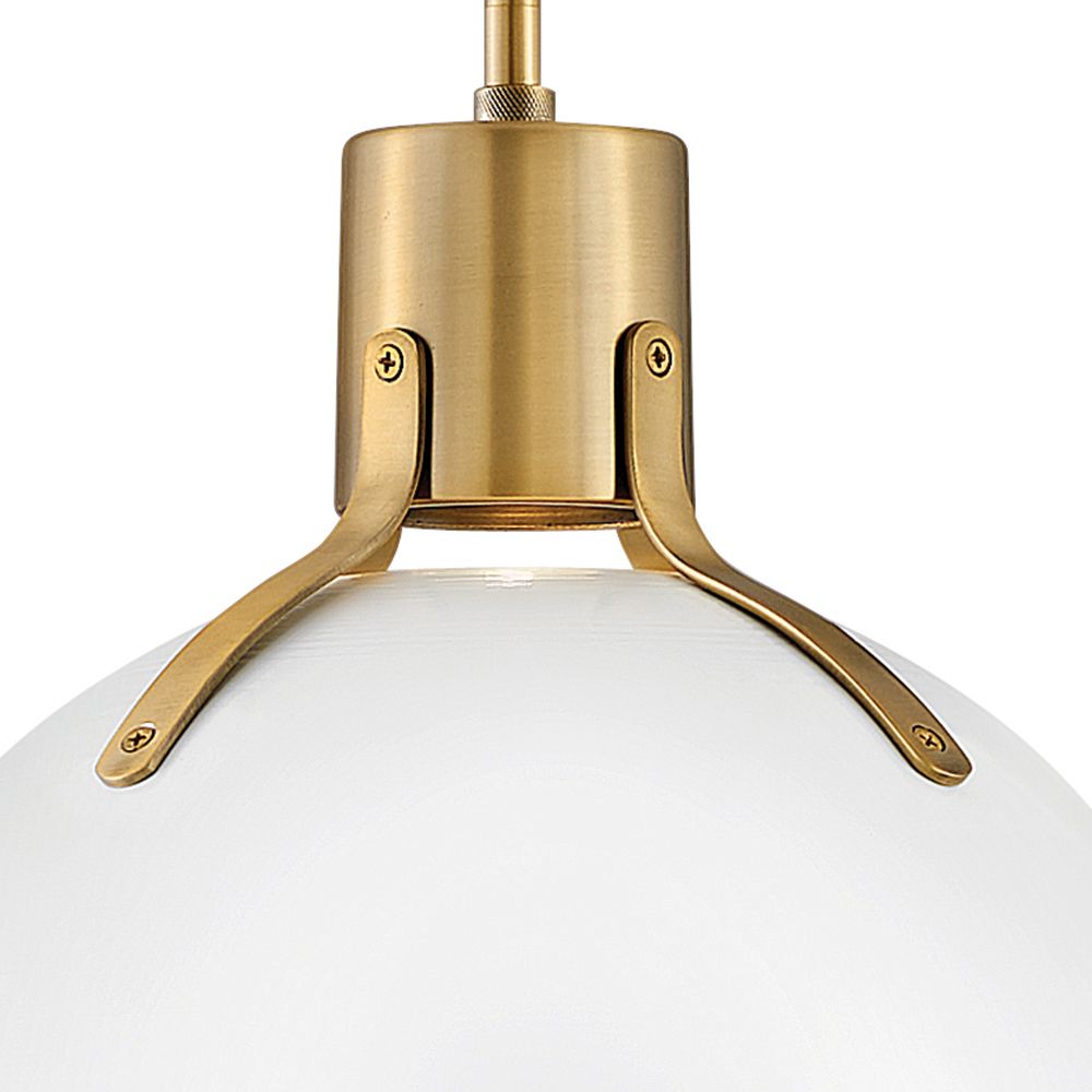 Image 6 Hinkley Argo 14" Wide Polished White and Brass LED Pendant Light more views