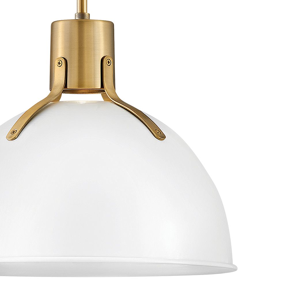 Image 7 Hinkley Argo 14" Wide Polished White and Brass LED Pendant Light more views