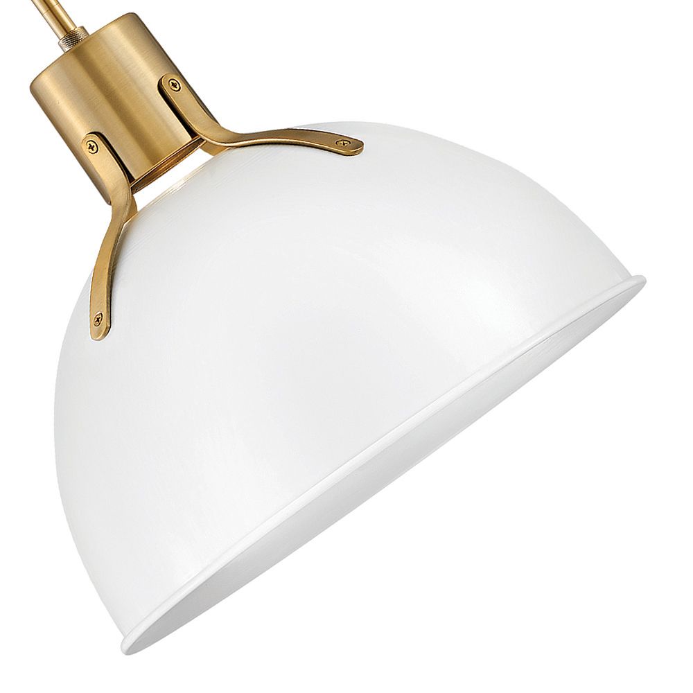 Hinkley Argo 14" Wide Polished White and Brass LED Pendant Light