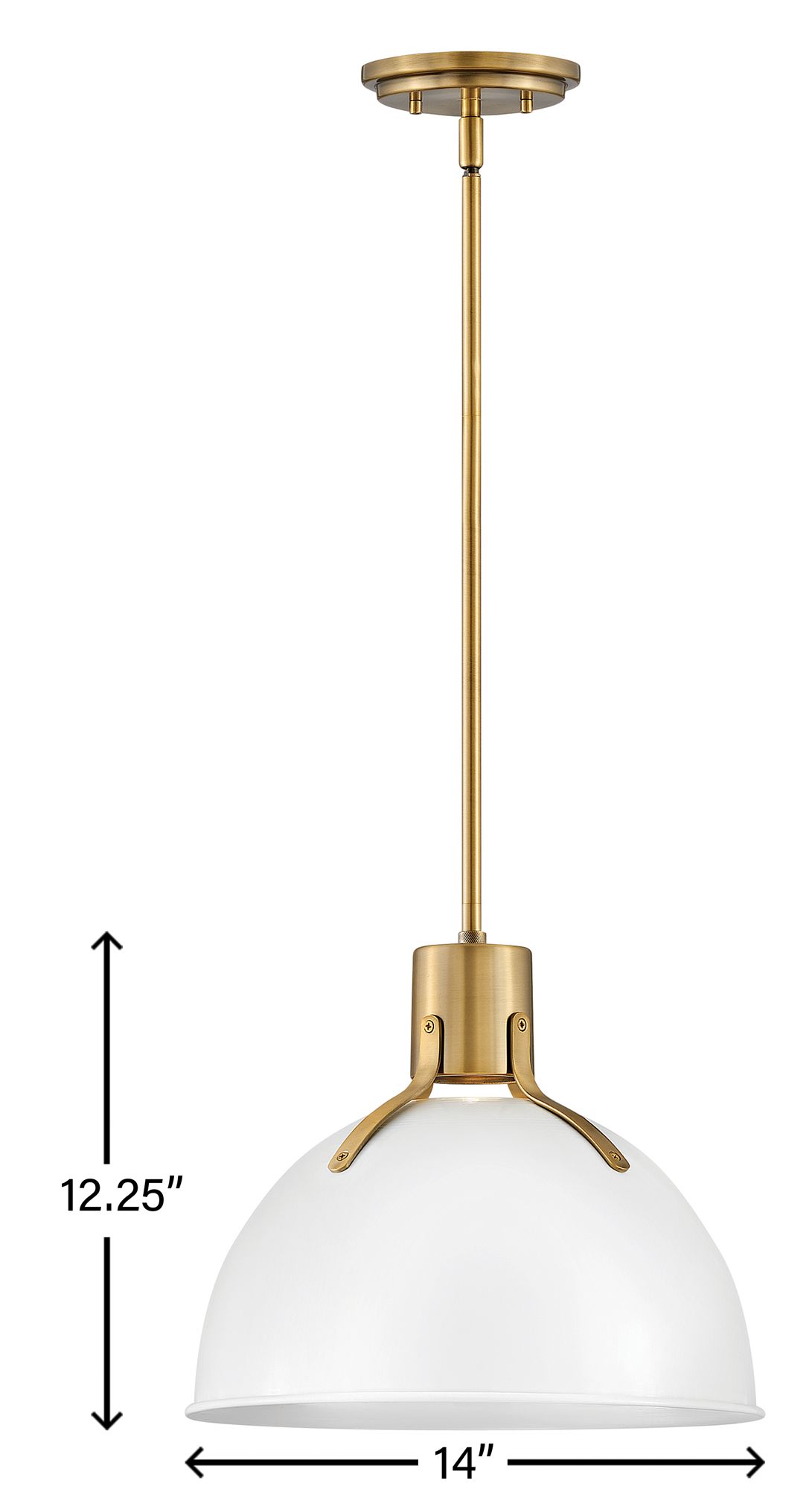 Hinkley Argo 14" Wide Polished White and Brass LED Pendant Light