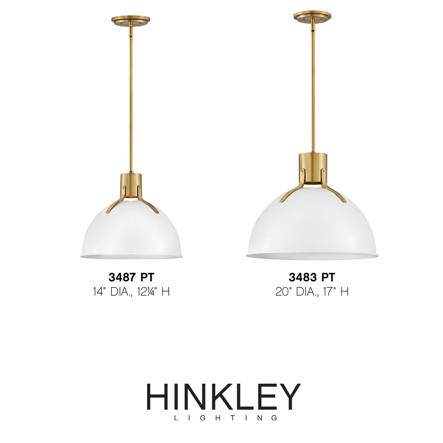 Hinkley Argo 14" Wide Polished White and Brass LED Pendant Light