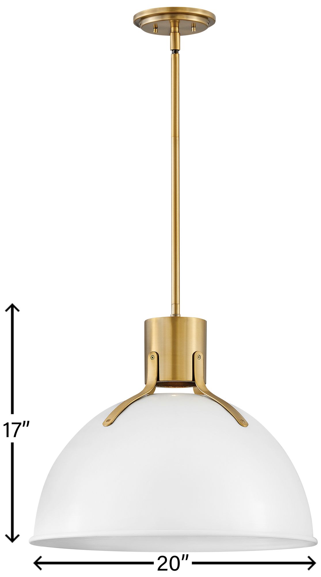Hinkley Argo 20" Wide Polished White Brass LED Pendant Light