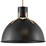 Hinkley Argo 20" Wide Satin Black and Brass LED Dome Pendant Light