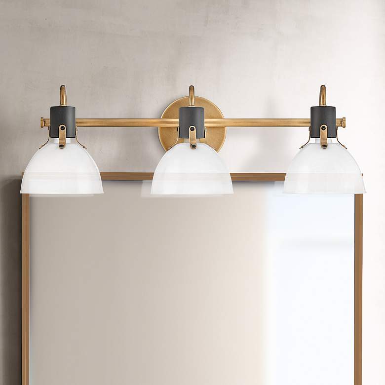 Image 1 Hinkley Argo 24 1/2" Wide Heritage Brass 3-Light Bath Light