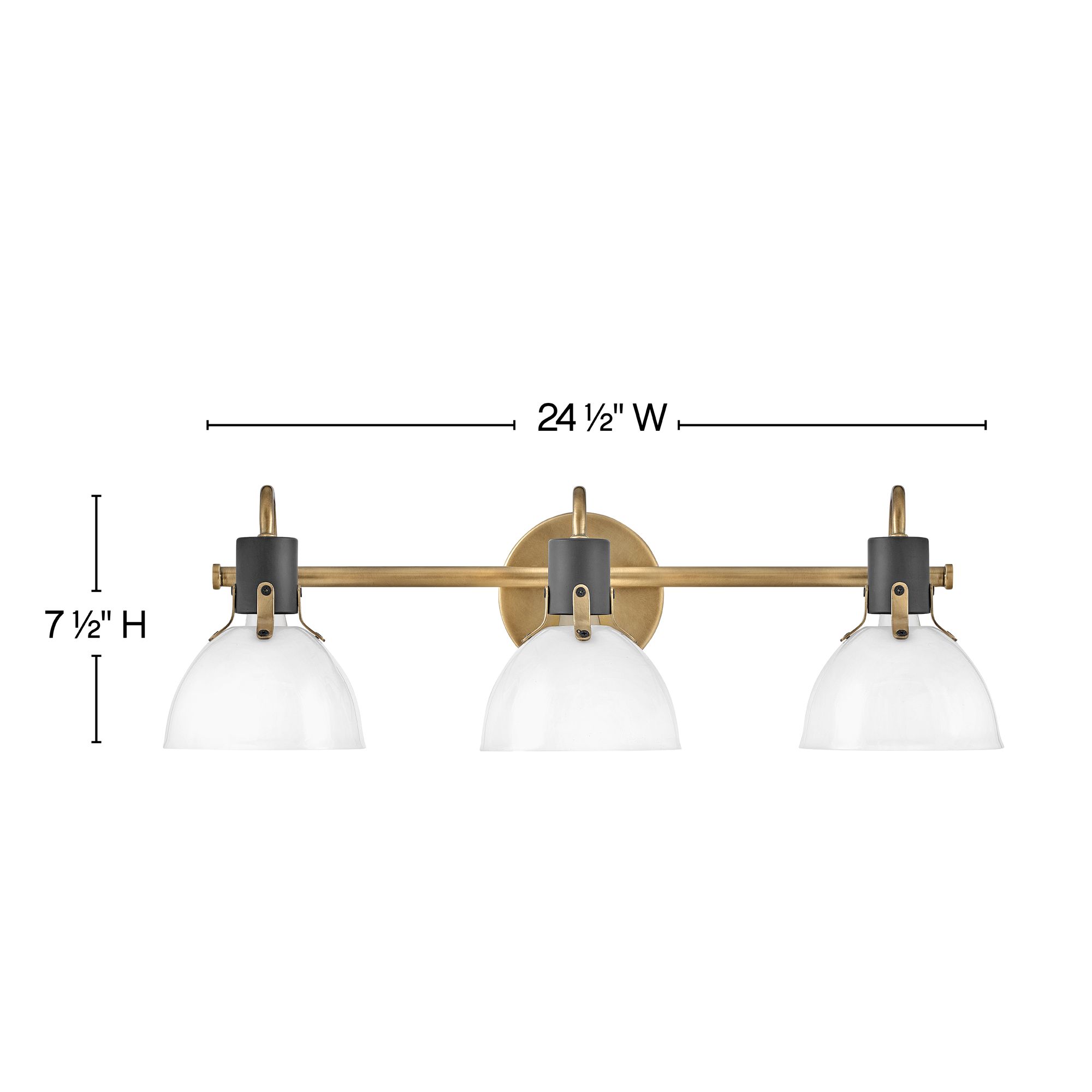 Image 5 Hinkley Argo 24 1/2" Wide Heritage Brass 3-Light Bath Light more views