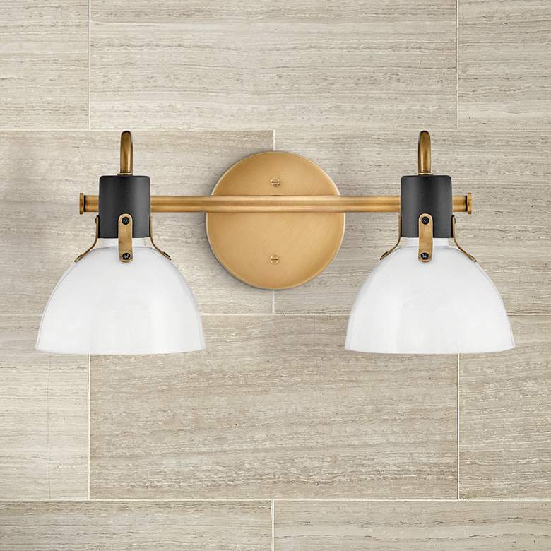 Image 1 Hinkley Argo 7 1/2" High Heritage Brass 2-Light Wall Sconce