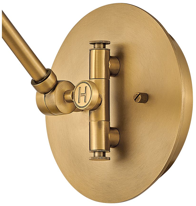 Hinkley Argo Lacquered Brass and Black Swing Arm Wall Lamp