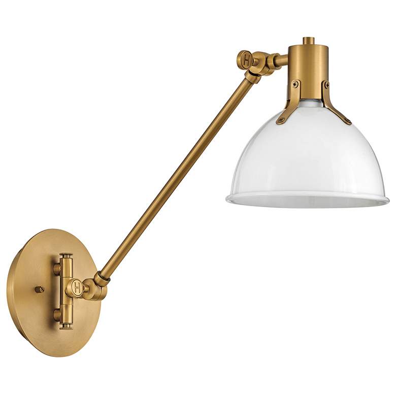Image 1 Hinkley Argo Lacquered Brass Swing Arm Wall Lamp