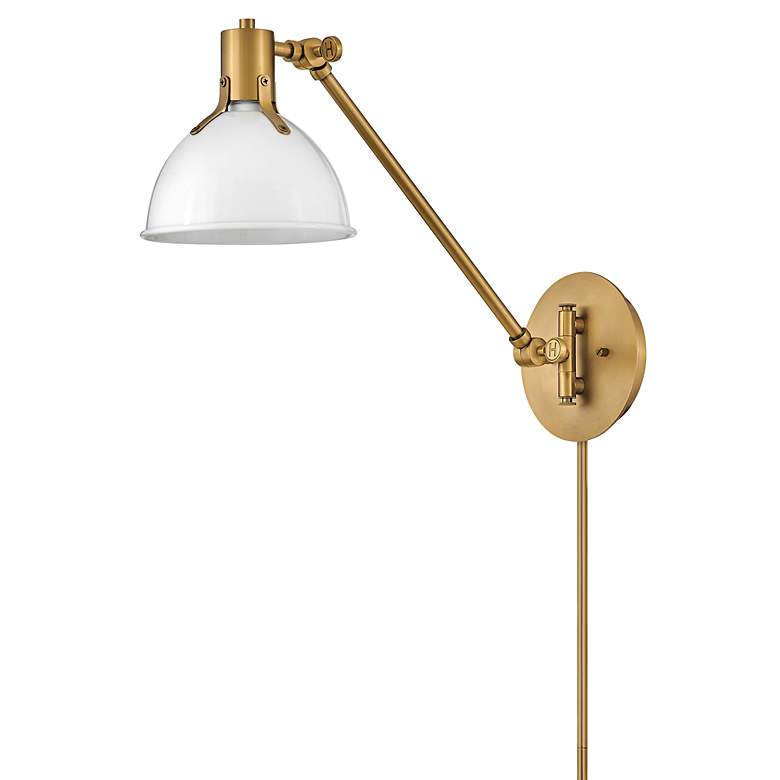 Image 7 Hinkley Argo Lacquered Brass Swing Arm Wall Lamp more views