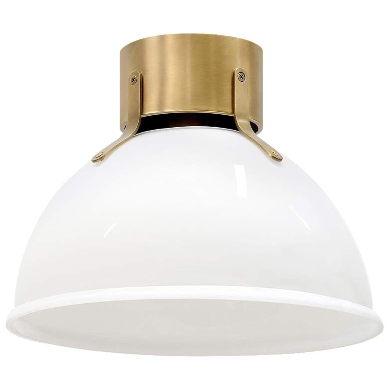 Image 1 Hinkley- Argo Small Flush Mount- 13 inch Heritage Brass with Cased Opal Gl