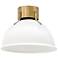Hinkley- Argo Small Flush Mount- 13" Heritage Brass with Cased Opal Gl