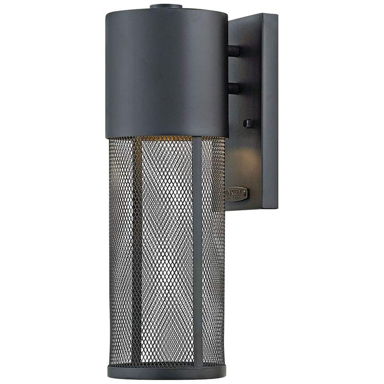 Image 1 Hinkley Aria 15 1/2" High Black and Steel Mesh Outdoor Wall Light