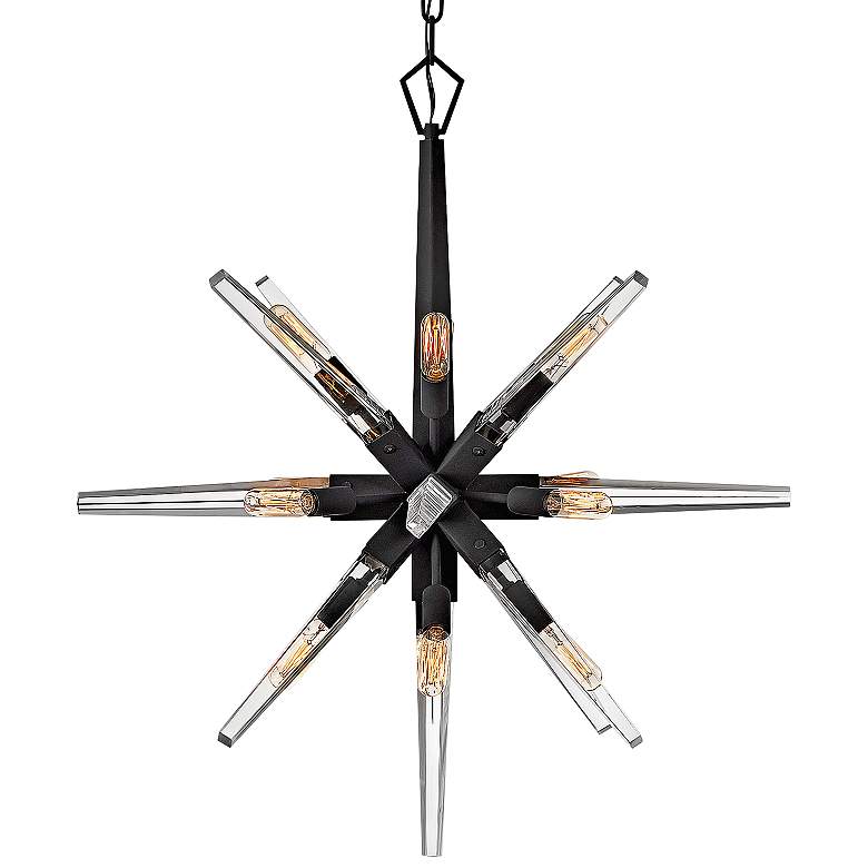 Image 1 Hinkley Ariel 26 inchW Black 12-Light Starburst Pendant Light