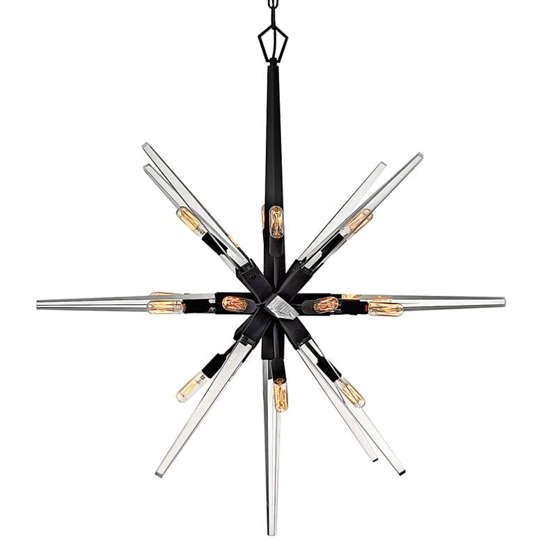 Image 1 Hinkley Ariel 36 inchW Black 16-Light Starburst Pendant Light