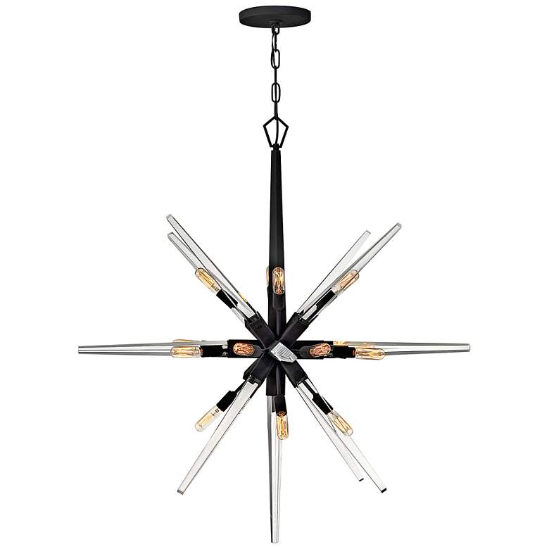 Image 4 Hinkley Ariel 36 inchW Black 16-Light Starburst Pendant Light more views