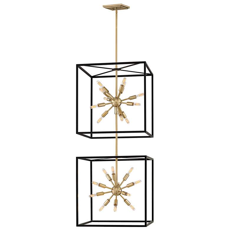 Image 1 Hinkley Aros 20" Wide Brass Black 24-Light 2-Tier Pendant