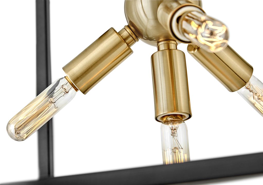 Image 3 Hinkley Aros Small Convertible Pendant Black with Warm Brass accents more views