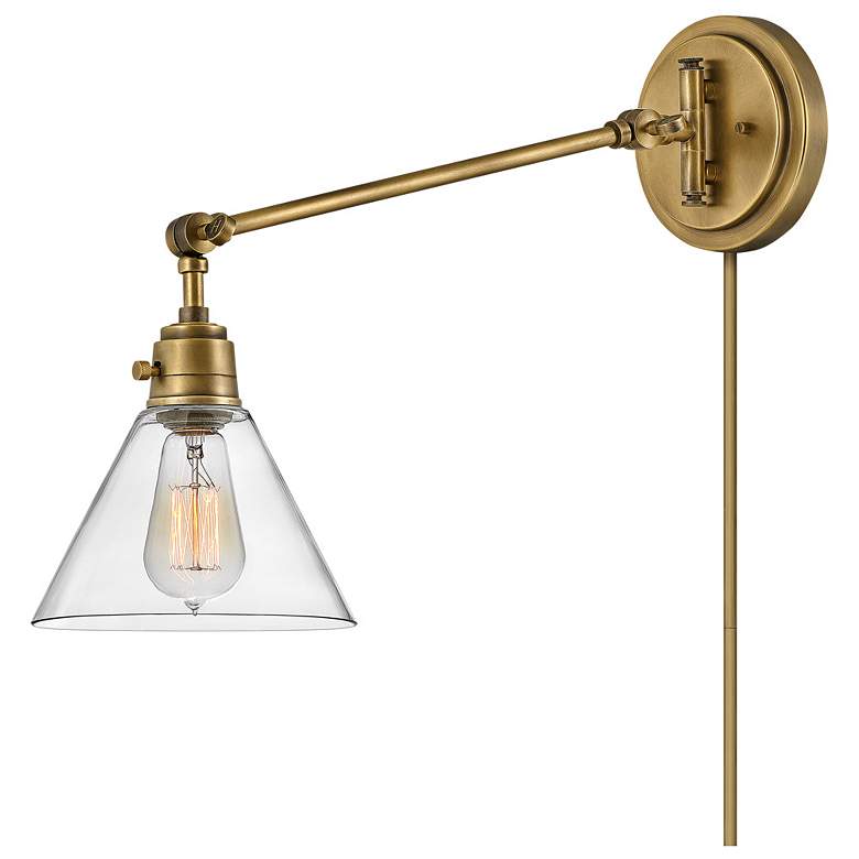 Image 3 Hinkley Arti 10.25" High Brass and Clear Glass Wall Light more views