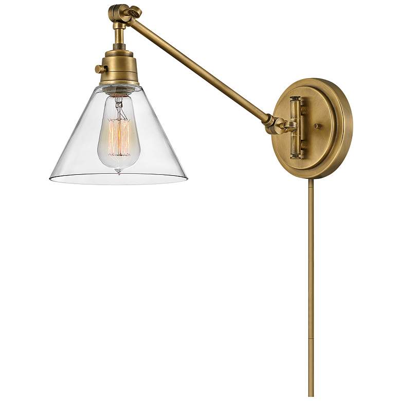 Image 4 Hinkley Arti 10.25" High Brass and Clear Glass Wall Light more views