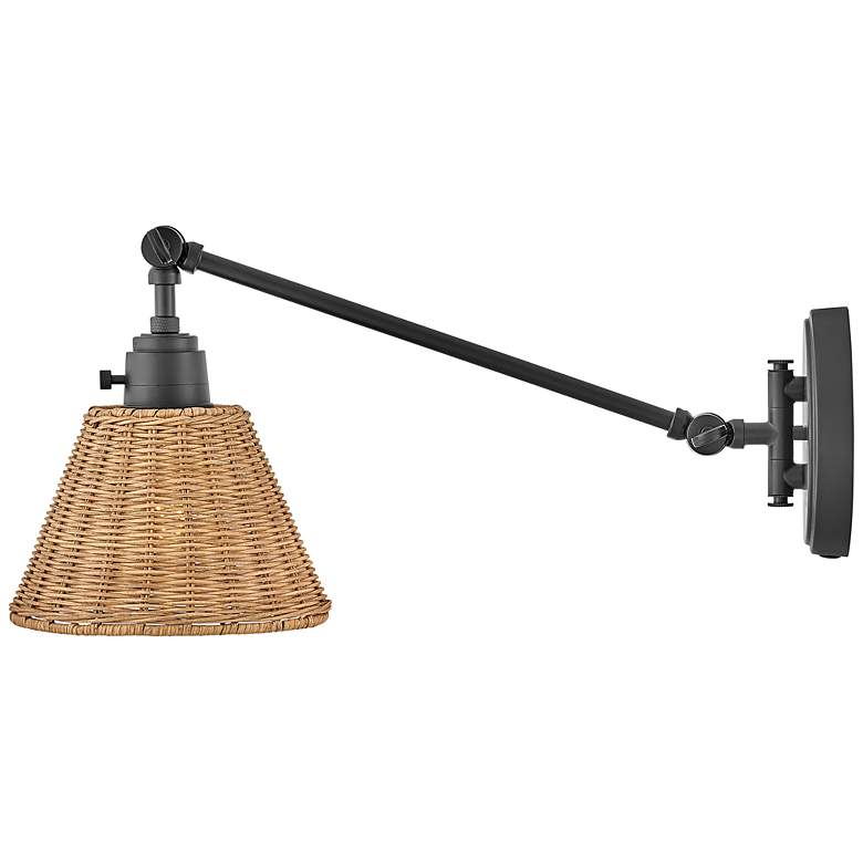 Image 5 Hinkley Arti 10 1/4 inchH Natural Rattan Swing Arm Wall Sconce more views