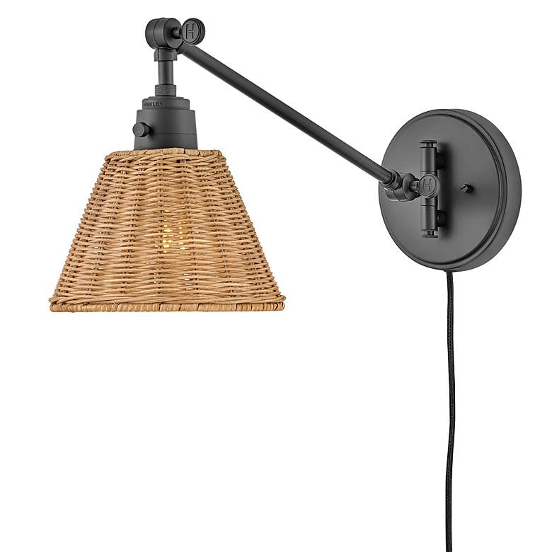 Image 6 Hinkley Arti 10 1/4"H Natural Rattan Swing Arm Wall Sconce more views