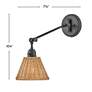 Hinkley Arti 10 1/4"H Natural Rattan Swing Arm Wall Sconce