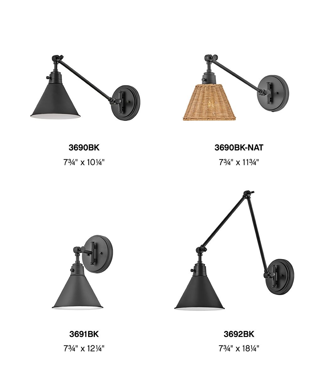 Hinkley Arti 10 1/4"H Natural Rattan Swing Arm Wall Sconce