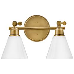 Hinkley Arti 10" High Heritage Brass 2-Light Wall Sconce