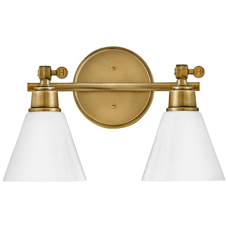 Image 2 Hinkley Arti 10" High Heritage Brass 2-Light Wall Sconce more views