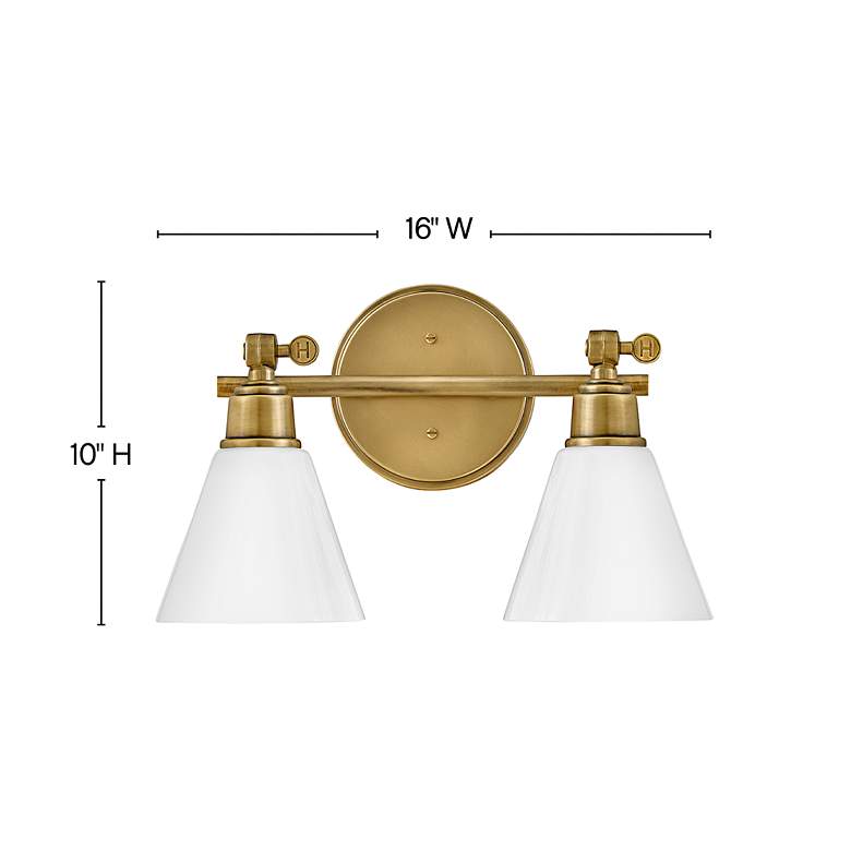 Image 4 Hinkley Arti 10" High Heritage Brass 2-Light Wall Sconce more views