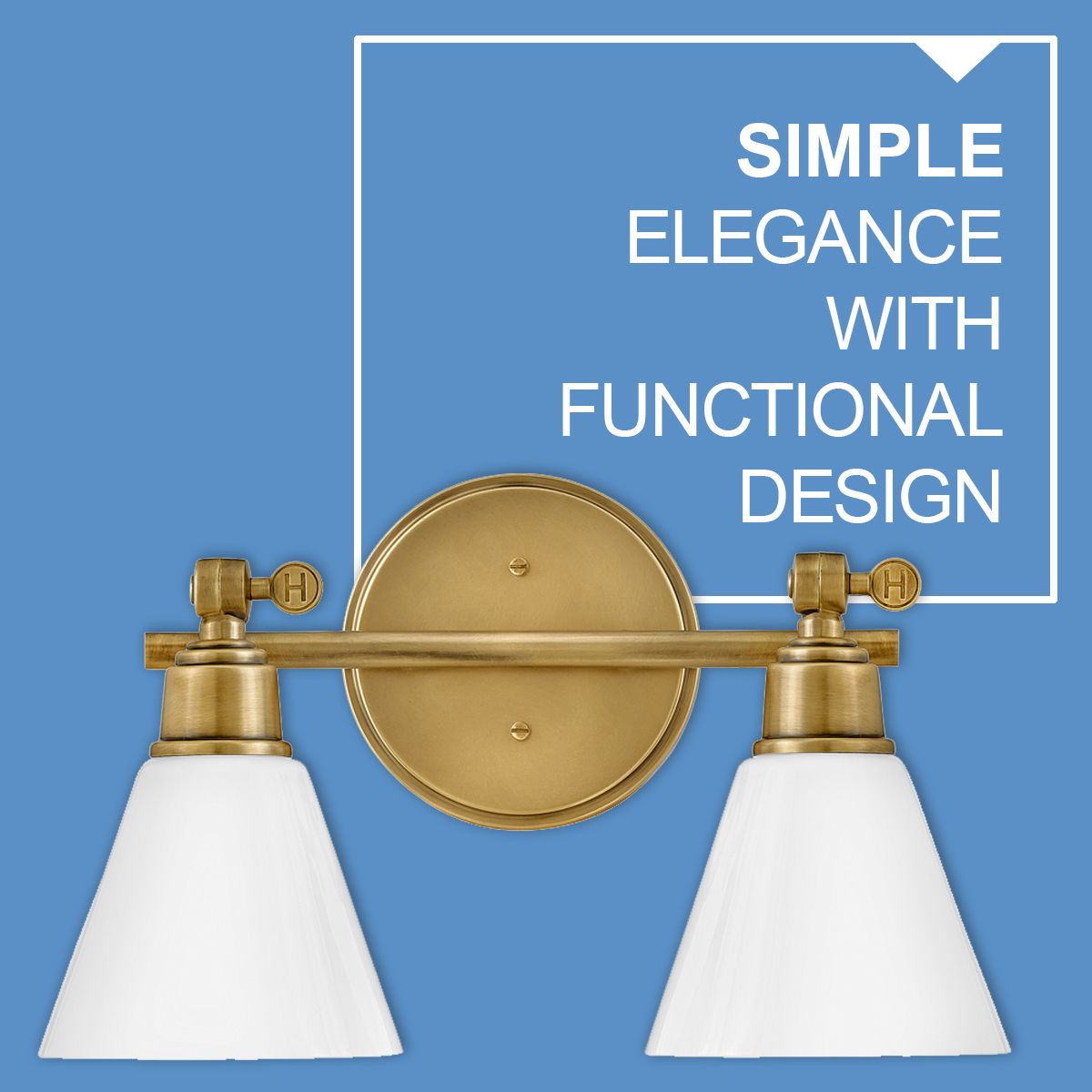 Hinkley Arti 10" High Heritage Brass 2-Light Wall Sconce