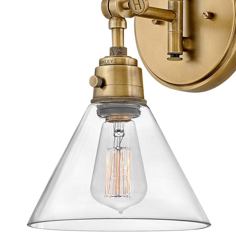Image 2 Hinkley Arti 12.3" High Brass with Clear Shade Wall Sconce more views