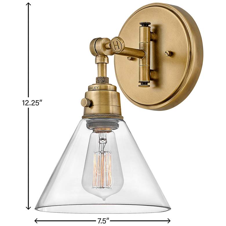 Image 3 Hinkley Arti 12.3" High Brass with Clear Shade Wall Sconce more views