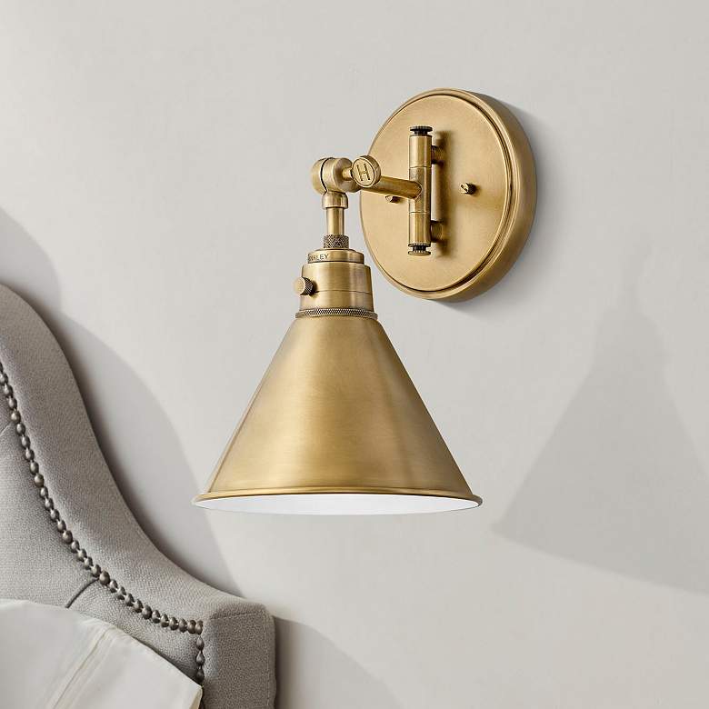 Image 1 Hinkley Arti 12 1/4" High Brass Finish Modern Wall Sconce