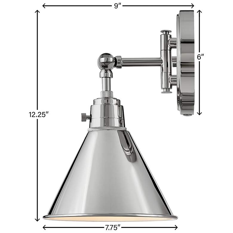 Image 3 Hinkley Arti 12 1/4" High Polished Nickel Wall Sconce more views