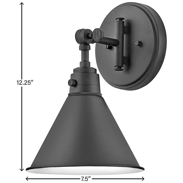 Image 3 Hinkley Arti 12 1/4"H Black Metal Swing Arm Cone Wall Sconce more views