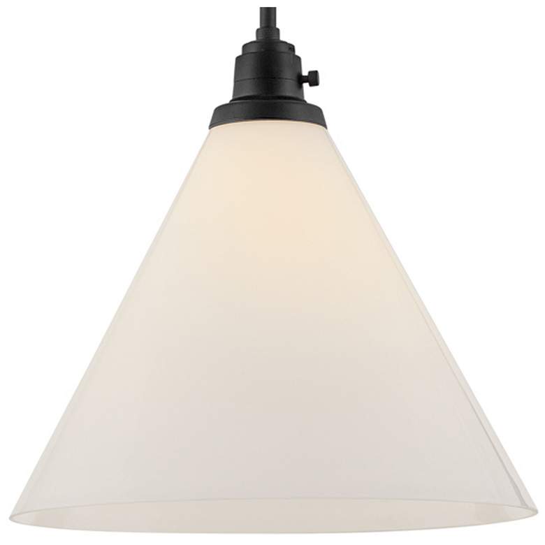 Image 6 Hinkley Arti 15" Wide Black and Cased White Opal Glass Cone Pendant more views