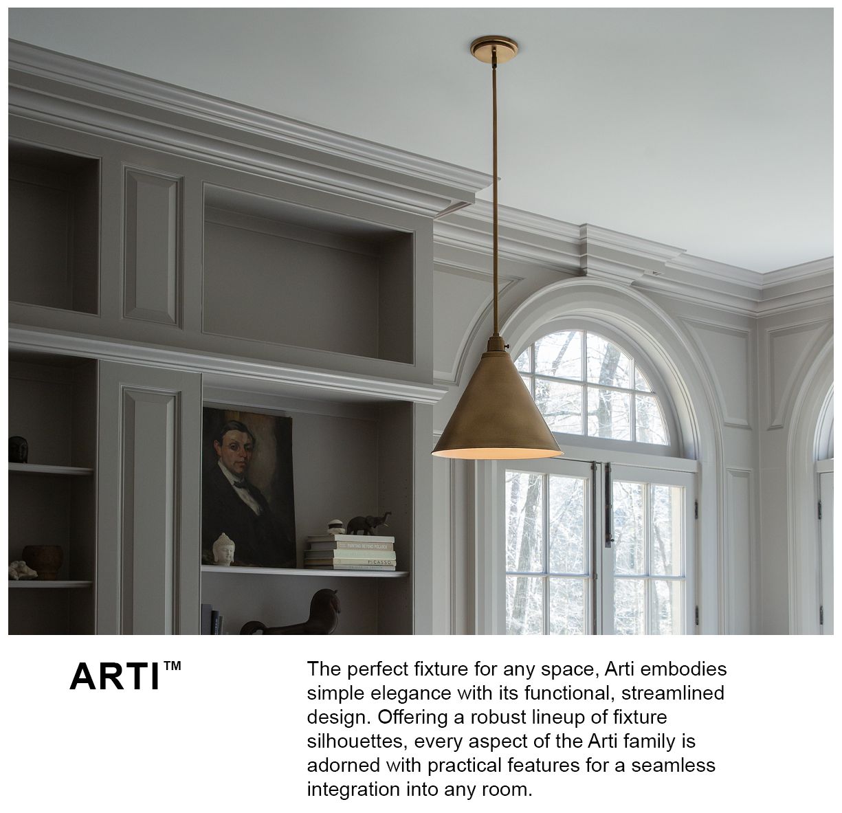 Hinkley Arti 15" Wide Black and Cased White Opal Glass Cone Pendant