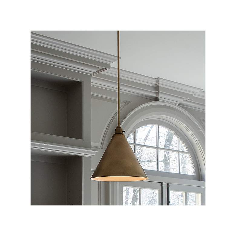 Image 1 Hinkley Arti 15" Wide Heritage Brass Cone Pendant Light