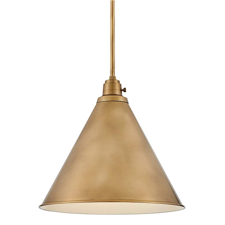 Image 3 Hinkley Arti 15" Wide Heritage Brass Cone Pendant Light more views
