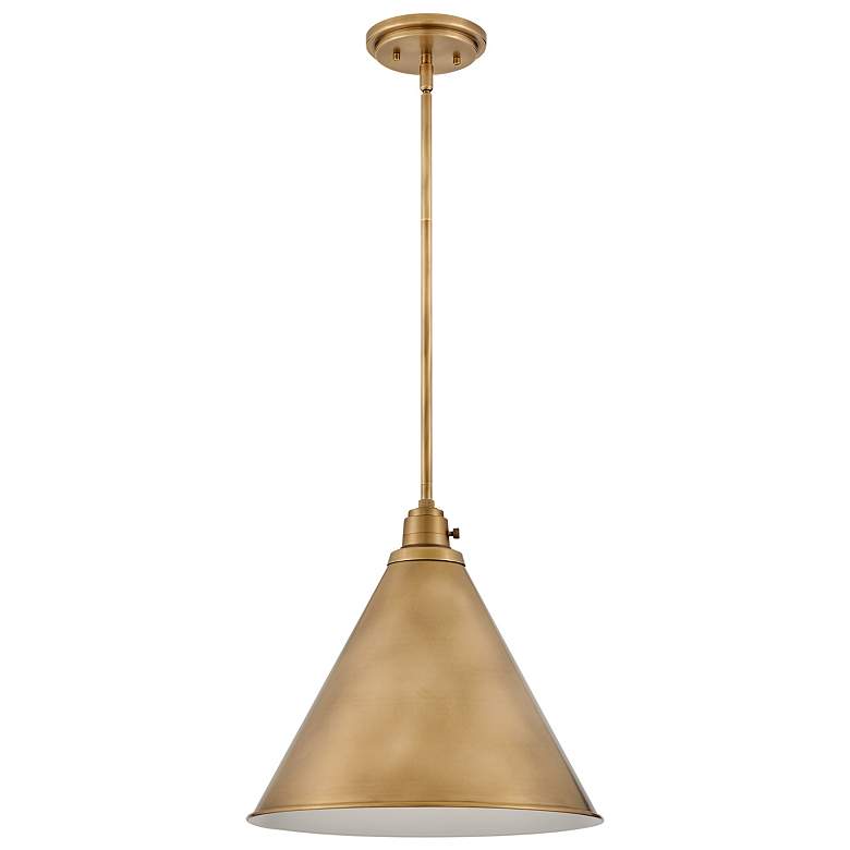 Image 5 Hinkley Arti 15" Wide Heritage Brass Cone Pendant Light more views