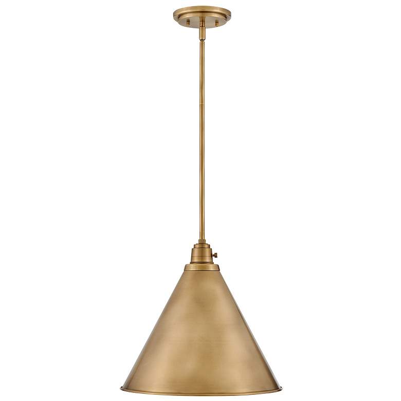 Image 6 Hinkley Arti 15" Wide Heritage Brass Cone Pendant Light more views
