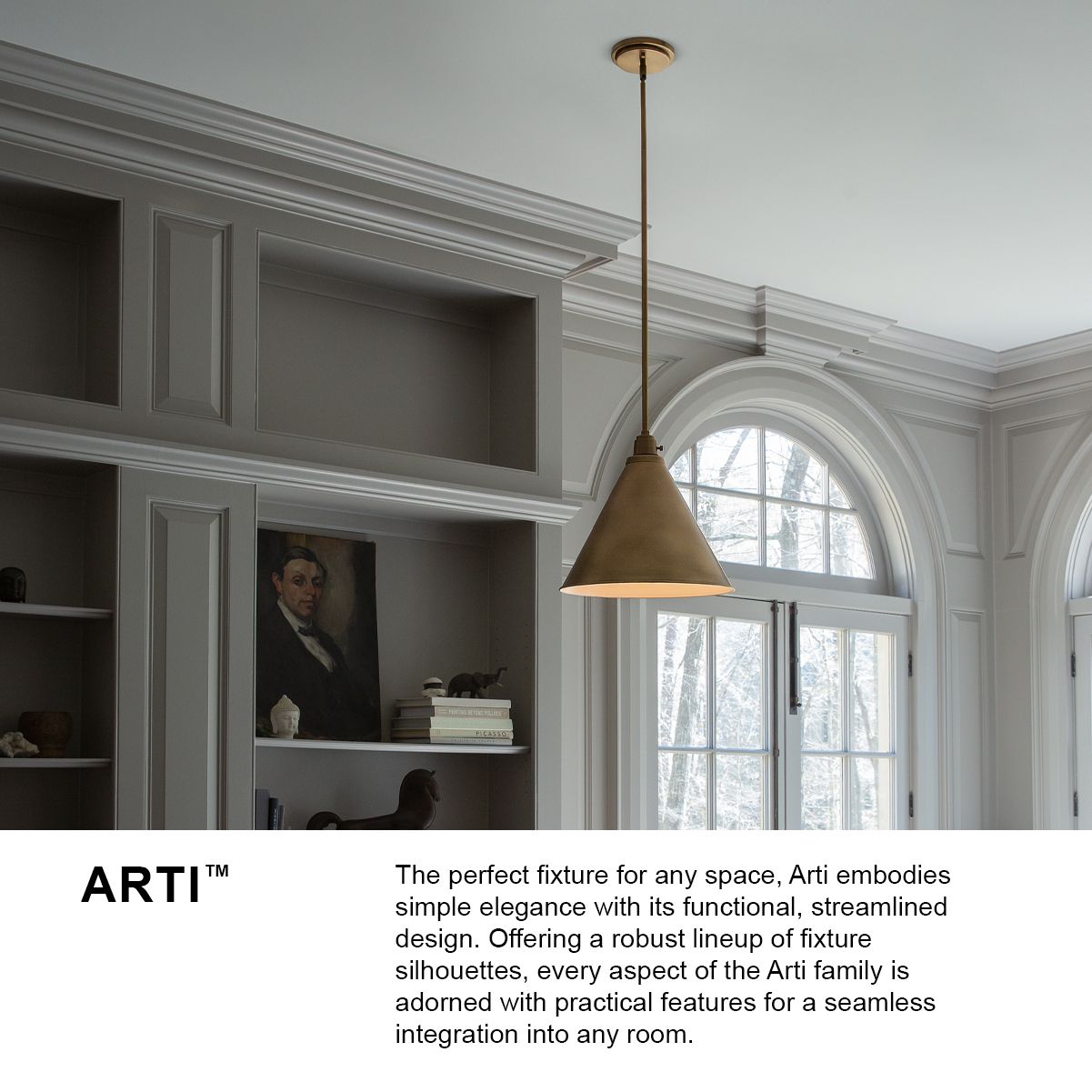 Hinkley Arti 15" Wide Heritage Brass Cone Pendant Light