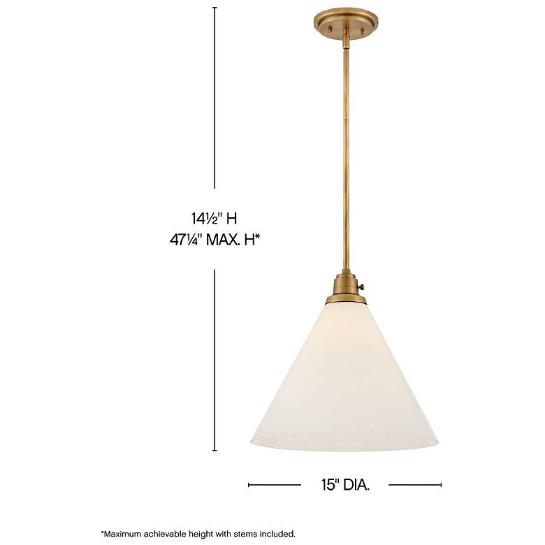 Image 3 Hinkley Arti 15" Wide Heritage Brass Pendant Light more views