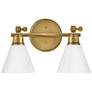 Thumbnail2 of Hinkley Arti 16" Wide Heritage Brass Small Two Light Vanity Bath Light more views