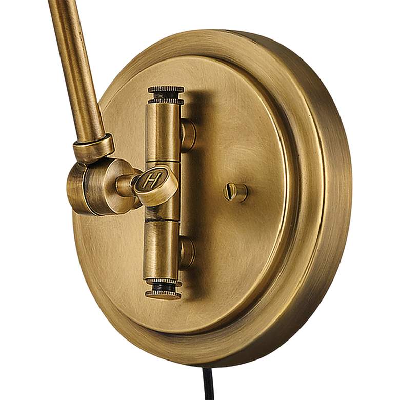 Image 3 Hinkley Arti 18 1/4 inch Heritage Brass Adjustable ArmPlug-In Wall Lamp more views