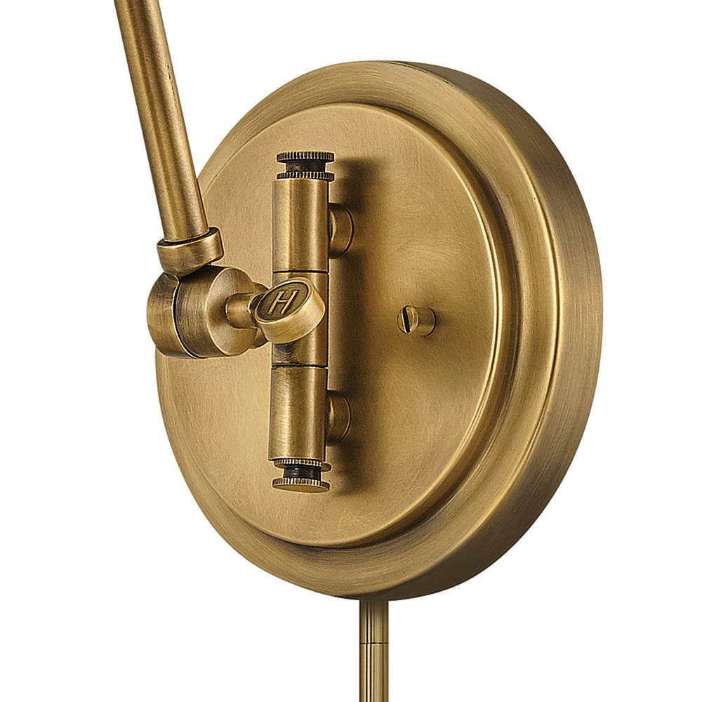 Hinkley Arti 18 1/4" Heritage Brass Adjustable ArmPlug-In Wall Lamp