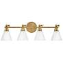 2_Hinkley Arti 32" Wide Heritage Brass 4-Light Bath Light more views
