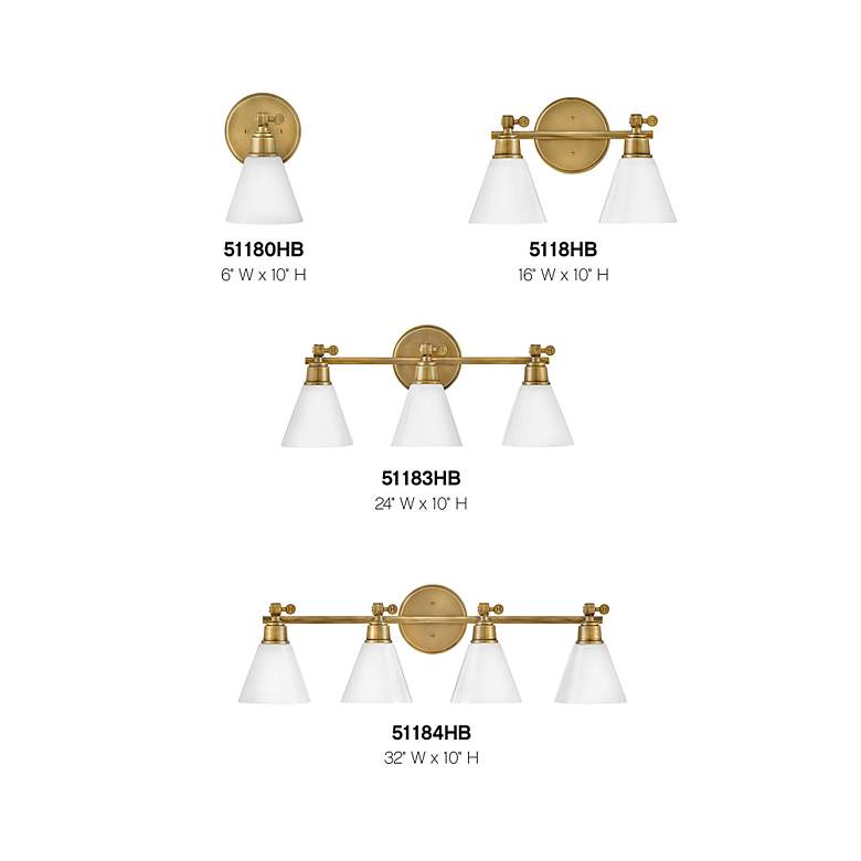 Image 5 Hinkley Arti 32" Wide Heritage Brass 4-Light Bath Light more views